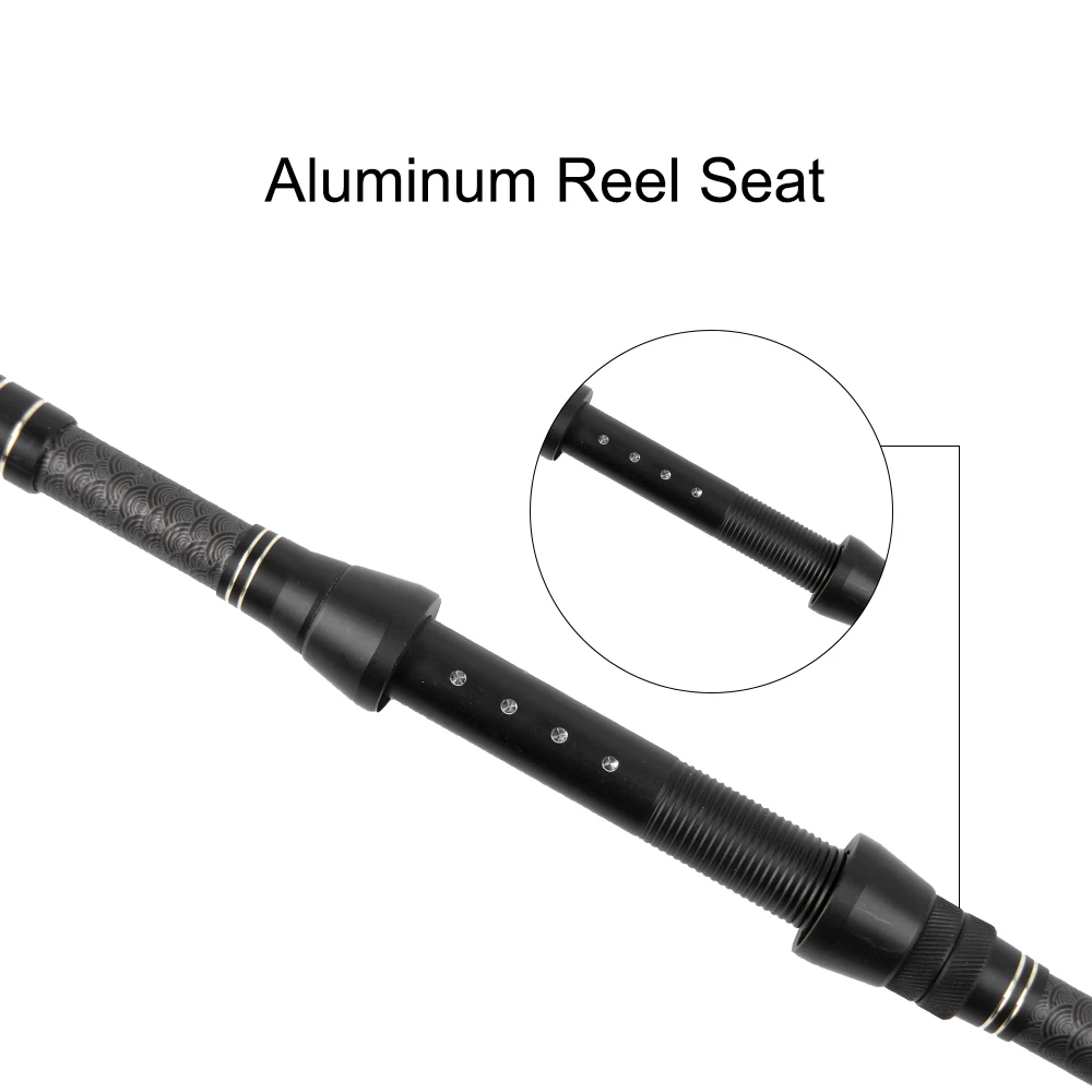 Caña de pescar giratoria telescópica, alimentador de 1,8 m, de viaje, de fibra de carbono, ligera, acción media - imagen 4