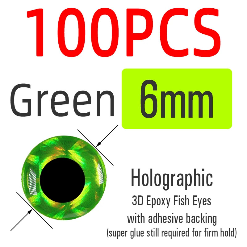 6mm Green 100pcs