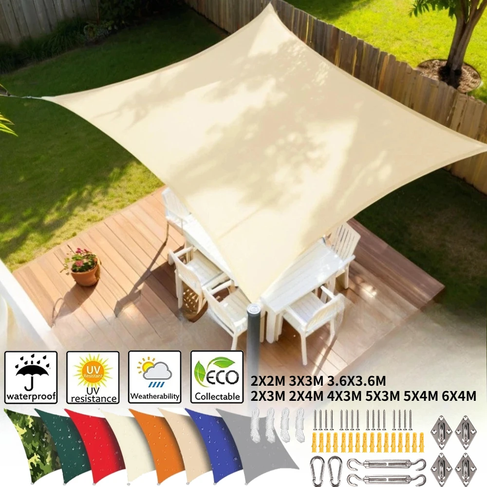 Toldo impermeable rectangular con protección UV para jardín y terraza - imagen 2