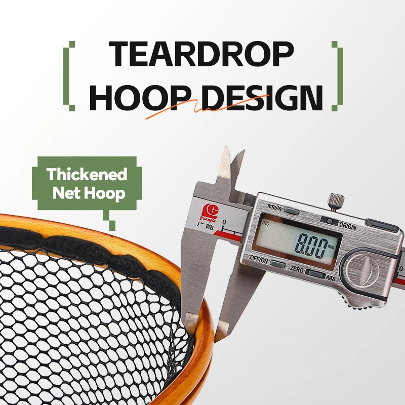 WEIHE 1 pieza de red con mango de madera curvada 13 #   Red de microobjetos Luya Stream - imagen 2