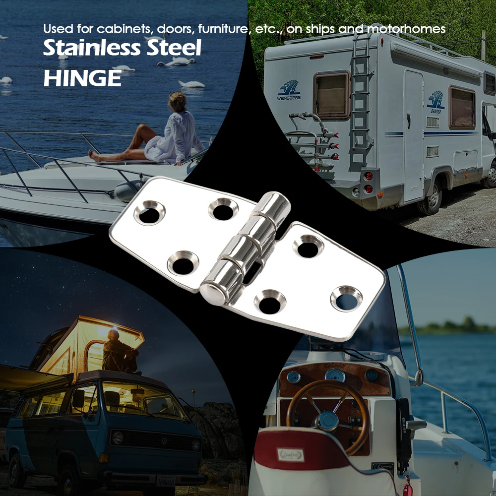 Bisagras plegables de acero inoxidable para puerta de armario, accesorios de ferretería marina para mesa y caja de madera, 180 °, 4 piezas - imagen 3