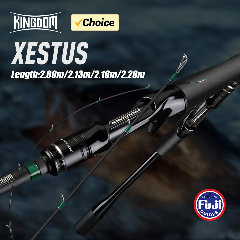 Kingdom Xestus-caña de pescar giratoria de fundición, 24-30T, carbono L ML M MH H Fuji O Rings, 5 secciones, caña de viaje portátil para lubina y trucha