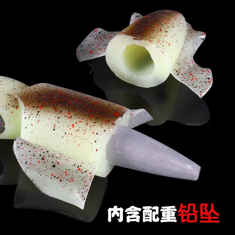 Paquete de señuelo de calamar con anzuelo, señuelo de Pesca de Mar, Jigbait, pulpo biónico, UV luminoso, 60G - imagen 4