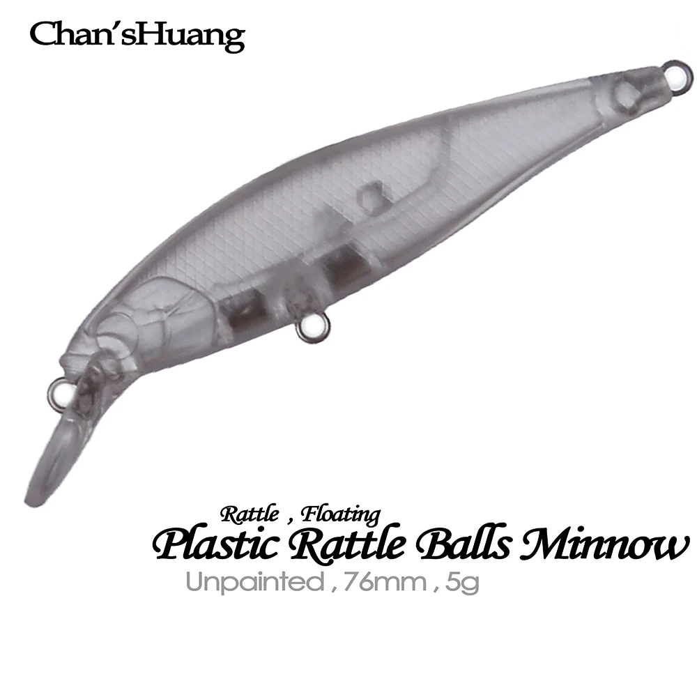 Señuelo en blanco flotante Chan'sHuang 7,6cm – DIY con sonajero