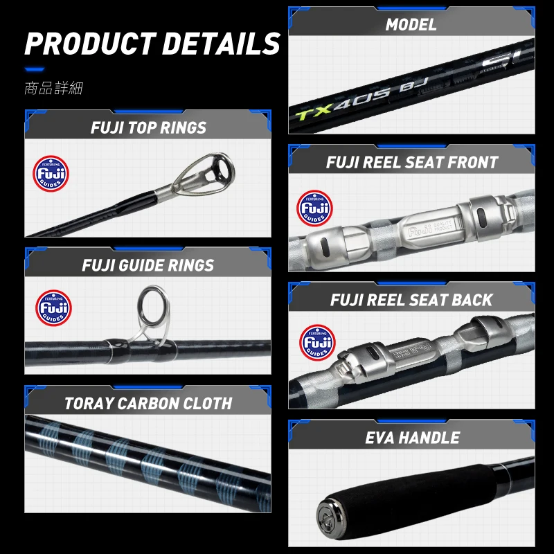 Hunthouse-caña de pescar giratoria para Surfcasting, asiento de carrete guía Fuji de fibra de carbono, 100 m, 250 m, 3 secciones de playa, 4,25-4,05g - imagen 5