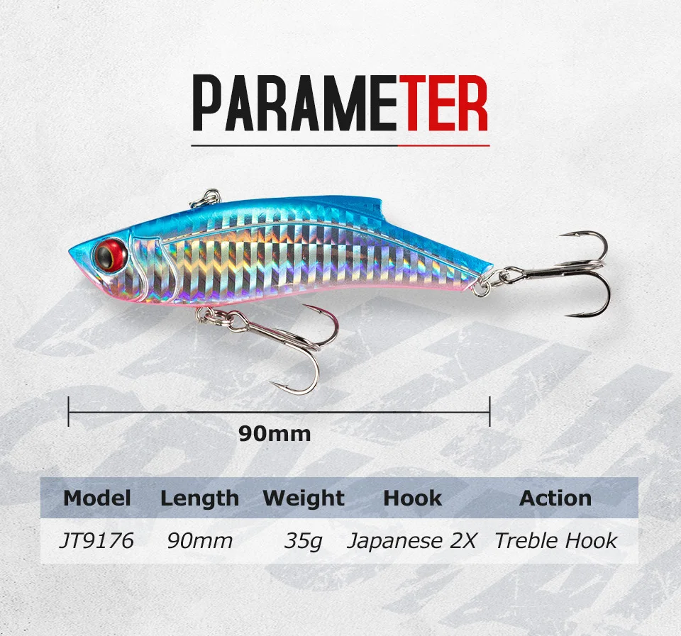 Señuelos de Pesca Vib de 90mm, 35g, isca, Artificial, vibración de hundimiento, alta calidad, LaserJerkbait, aparejos de Pesca de lubina - imagen 3