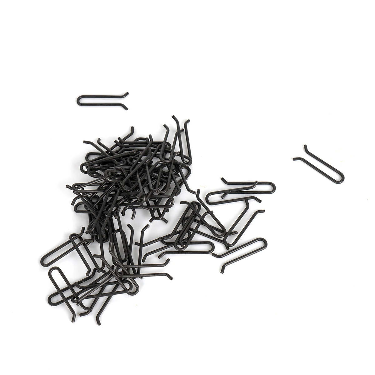 50 Uds. Aparejos terminales de pesca de carpa, molde de peso de plomo negro mate con Clips de bucle en forma de U para broches de seguridad - imagen 5