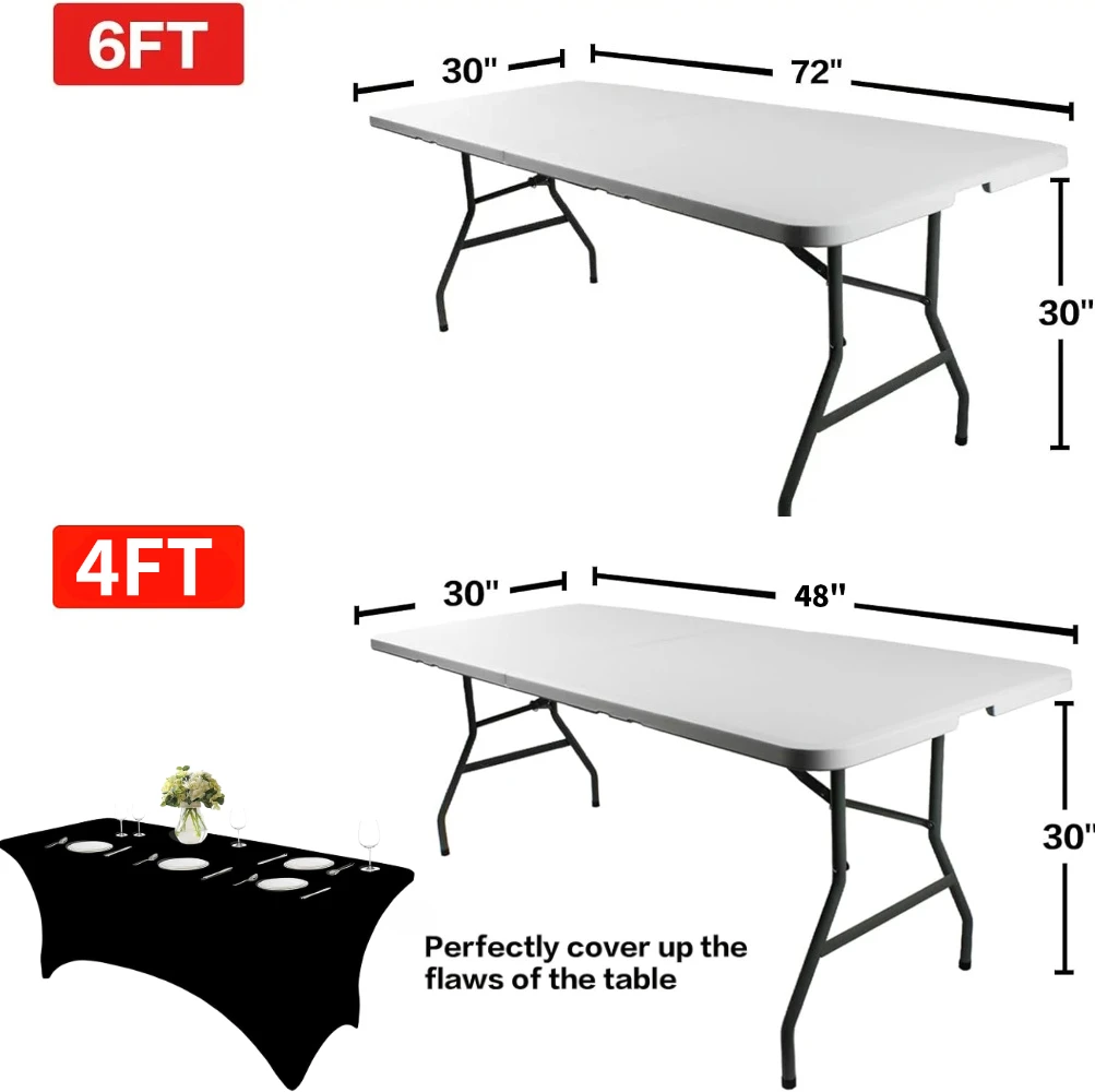 Mantel elástico Licra rectangular plegable – Protector de mesa para bodas - imagen 5