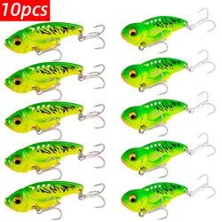 10 Uds Metal VIB 3-20g Kit de Señuelos de Pesca Mini cuchara vibratoria Spinner Crankbait Bass cebo duro Artificial cigarra aparejos de pesca