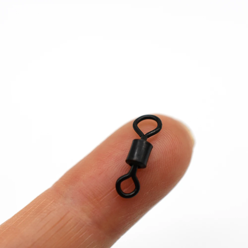 MNFT Rolling Barrel Swivel Matzwarte Karperconnectorwartels 77lb - # 4 visuitrusting voor visterminals - imagen 5