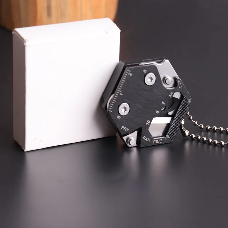 Llavero con destornillador hexagonal multifuncional, herramienta EDC para exteriores, cuchillo hexagonal plegable para monedas, bolsillo, Mini coltello Gear Pee - imagen 2