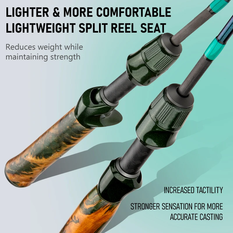 Caña de pescar de trucha profesional de 3 secciones, cebo giratorio, punta sólida, caña ligera de fibra de carbono, aparejos de pesca PHANTOM - imagen 5