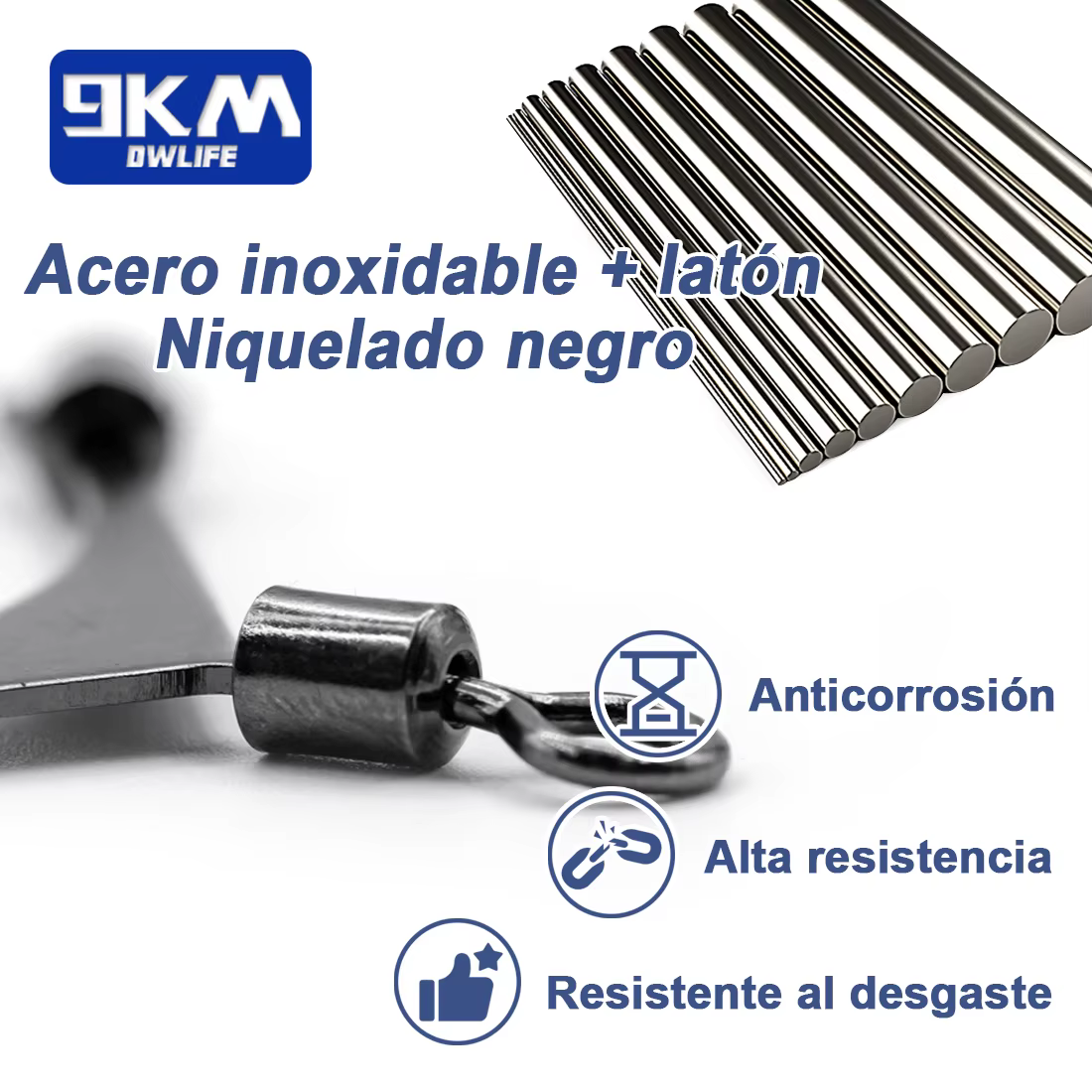 Aparejos de pesca giratorios de 3 vías, 15 ~ 60 uds., barril rodante para pesca en agua salada, conector de línea cruzada giratoria de pesca Triple con giro en T - imagen 5