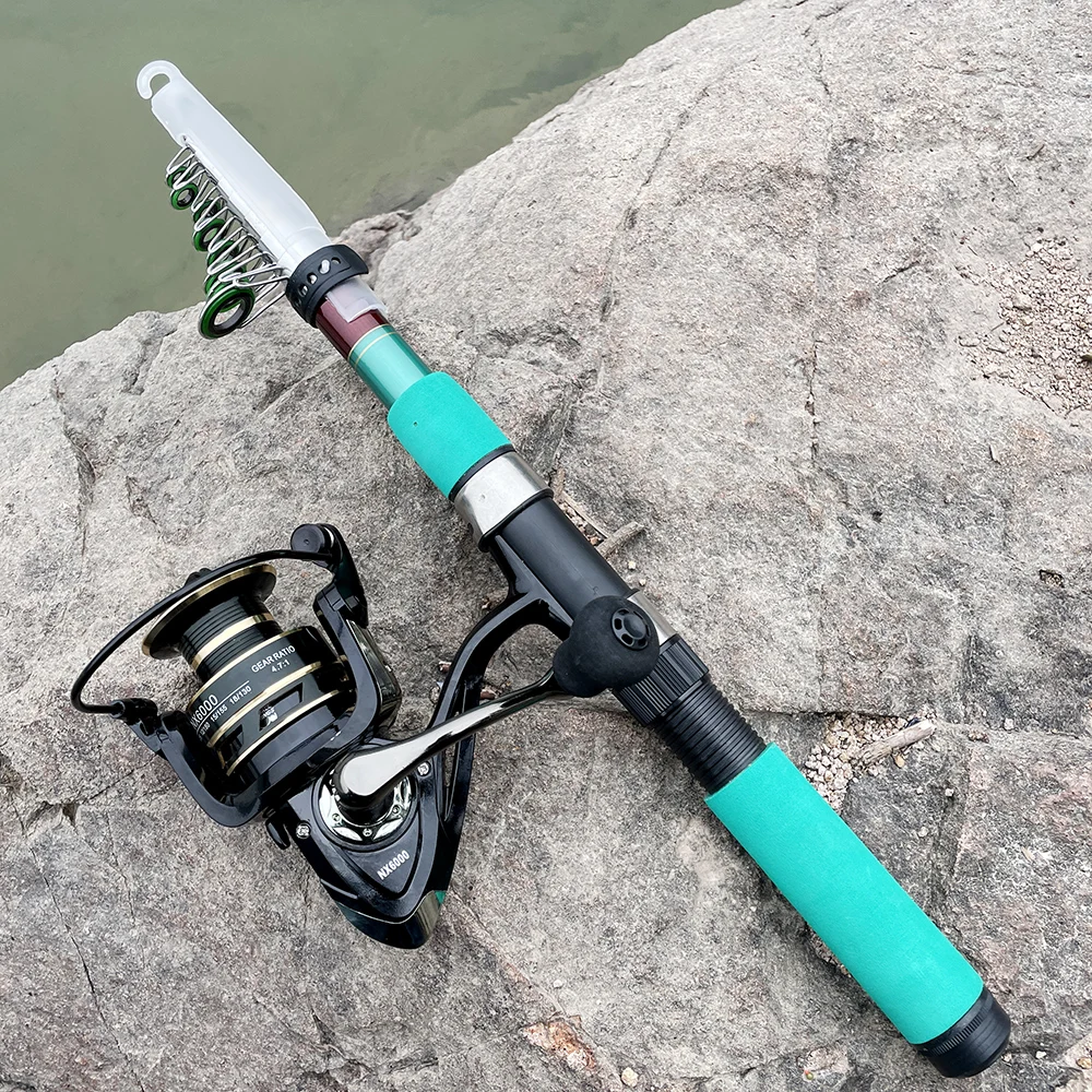 GHOTDA-Combo de Pesca giratorio de 1,8 m-3,6 m, 6/7/8/9/10/11 secciones, caña telescópica 5,2: 1, Kit de Pesca de carrete giratorio de alta velocidad - imagen 3