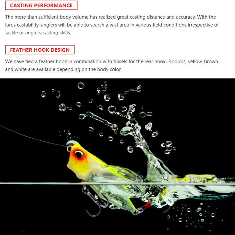 Señuelo de pesca Topwater, 64mm, 9g, con patrón de cangrejo realista y acción irresistible, novedad - imagen 5
