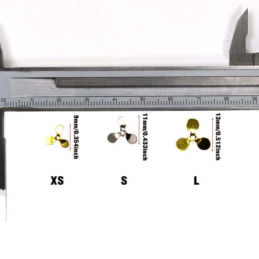 60 Piezas de Señuelos Metálicos Luya Spinner Plateados y Dorados para Anzuelos de Pesca - Hélices Turbo de Tres Aspas y Cuchillas Spinner de Acero Inoxidable - imagen 3