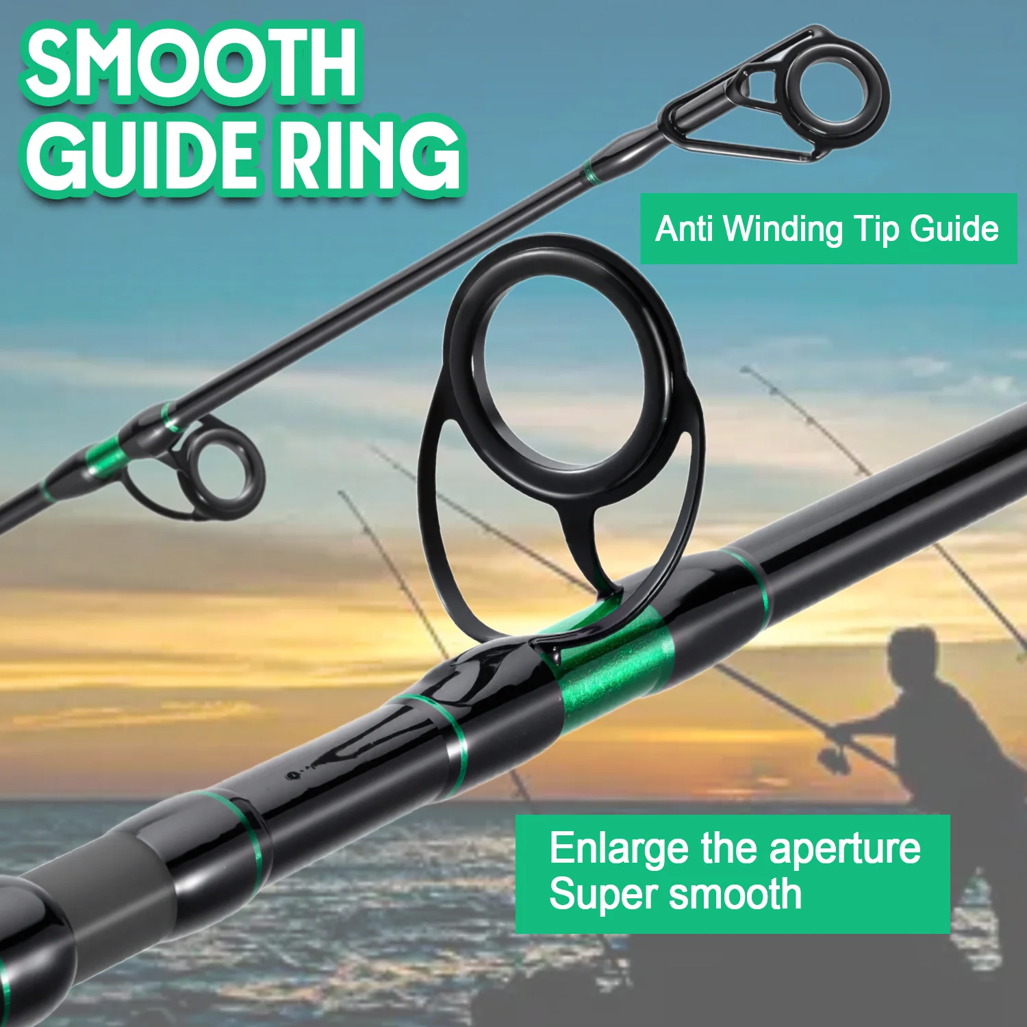 Sougayilang-caña tipo bala de 3 secciones, 2,7 M, 3,0 M, 3,3 M, 3,6 M, caña giratoria M MH, Max 6-17lb, señuelo, aparejos de pesca - imagen 3