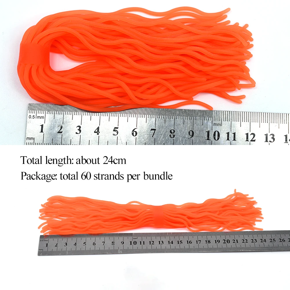 MNFT 60 patas coloridas Squirmy Wormy mosca atado materiales para San Juan moscas señuelo suave elástico pesca gusano cuerpo trucha flotante - imagen 5