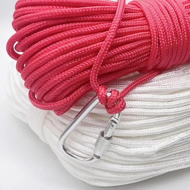 Cuerda antipérdida de nailon de 10 metros, cuerda trenzada pesada con bloqueo de seguridad, diámetro de 4mm, accesorios de pesca seguros y duraderos, imán de pesca - imagen 5