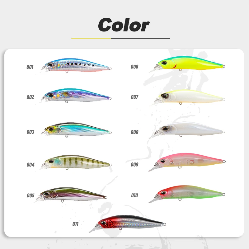 Señuelo de pesca de pececillo suspendido D1, 65mm, 5g, 77mm, 8,4g, Hover Fry Wobblers, cebo duro, aparejos de pesca Jerkbait para Lucio DT5010 - imagen 5