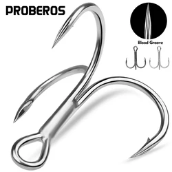 Anzuelos triples acero alto carbono superafilados con púas para jigging