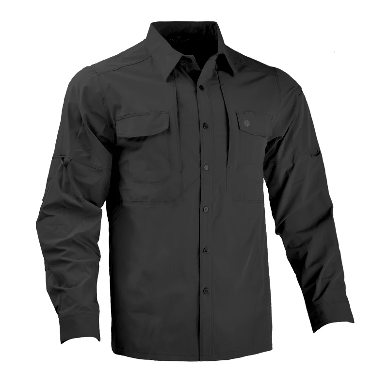 Camisa informal de manga larga de secado rápido para hombre, camiseta para gimnasio, correr, ejercicio de entrenamiento, camisetas deportivas, camisetas ligeras para caza y acampada - imagen 4