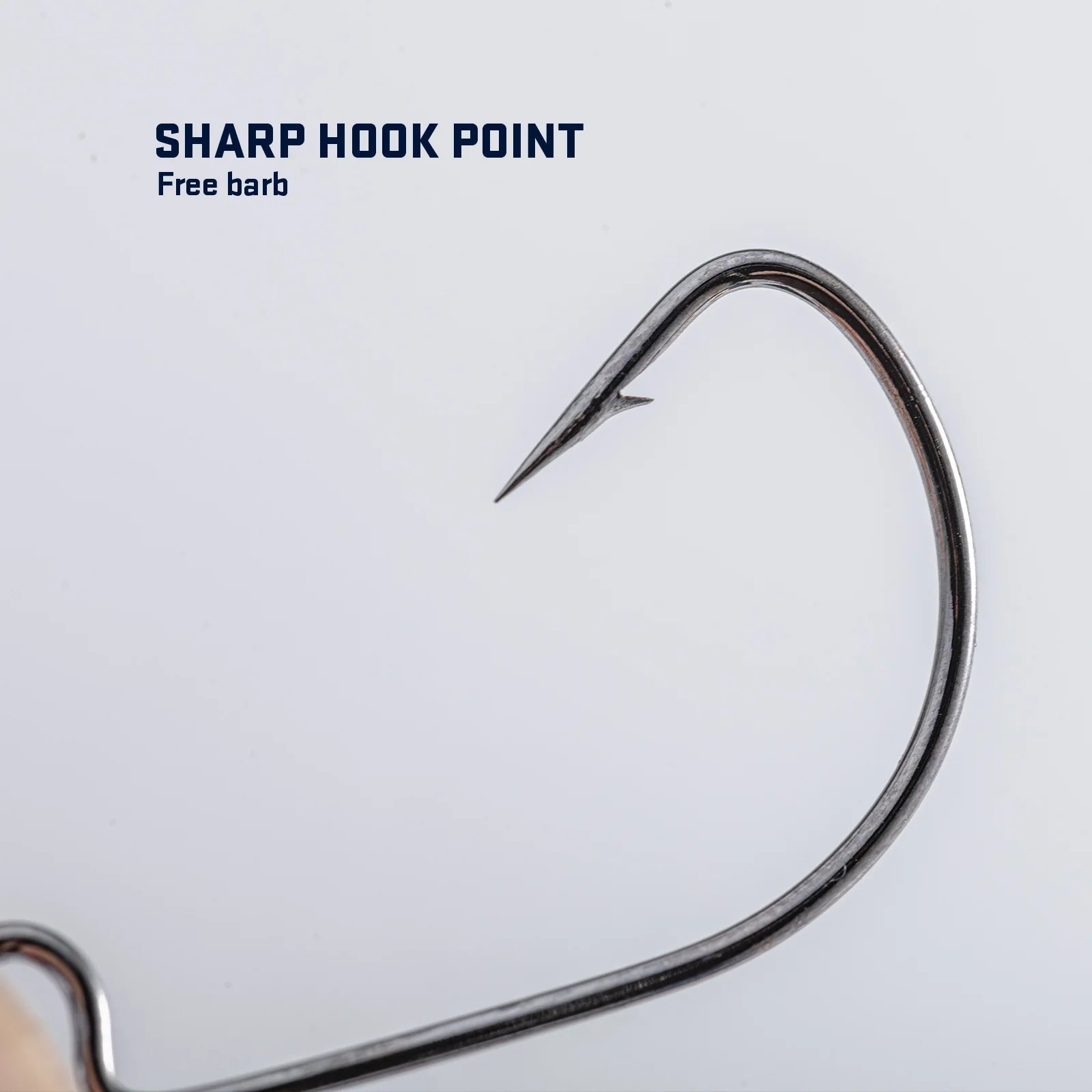 GOTURE 50/caja anzuelo de cabeza grande 3,5/5/7g gancho de cabeza de plantilla de bola redonda sin hierba cabeza de plantilla de vástago largo gancho de grupo de señuelo suave, tiene púas