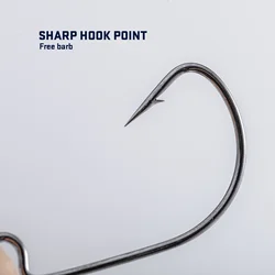 GOTURE 50/caja anzuelo de cabeza grande 3,5/5/7g gancho de cabeza de plantilla de bola redonda sin hierba cabeza de plantilla de vástago largo gancho de grupo de señuelo suave, tiene púas