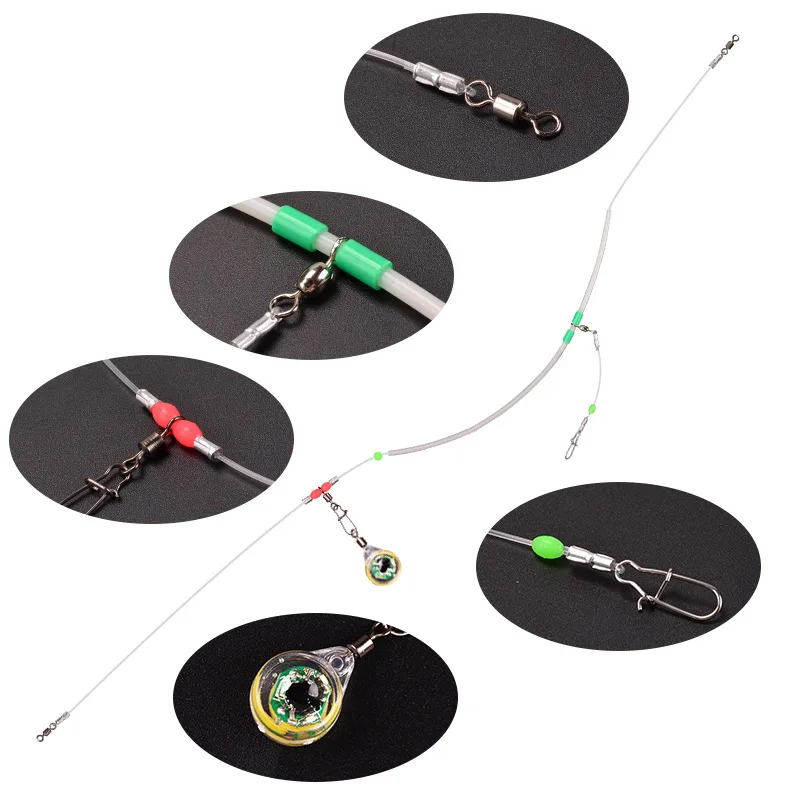 Equipo de pesca PD, juego de línea nocturna de equilibrio de pesca marina, soporte antienredos, Juego de pesca de barco con cebo, tubo de Centro de Luz de pescado - imagen 4