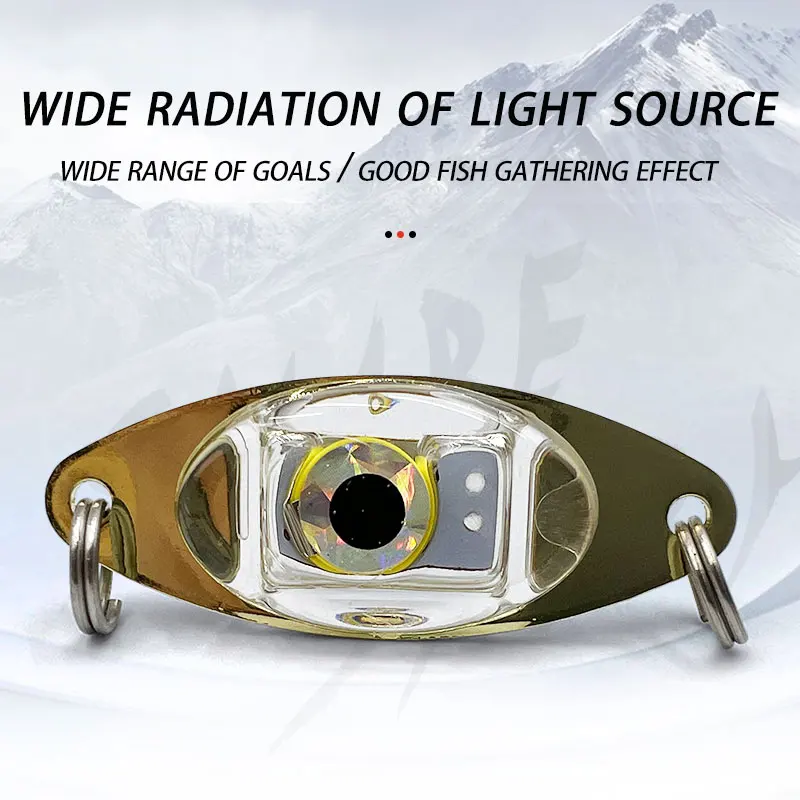 Luces de pesca de caída profunda, luz LED intermitente subacuática impermeable para pesca nocturna, luz de cebo con forma de ojo de Metal, señuelo de cebo de pesca - imagen 2