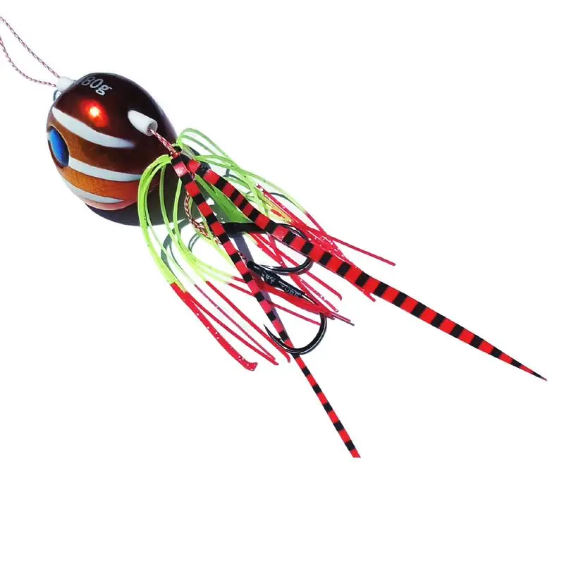 ALASICKA 1 Uds 40g/60g/80g Tenya Glow Lumious Kabura Pesca deslizador pargo/mar Bream Jig Head Jigging señuelo con falda - imagen 5