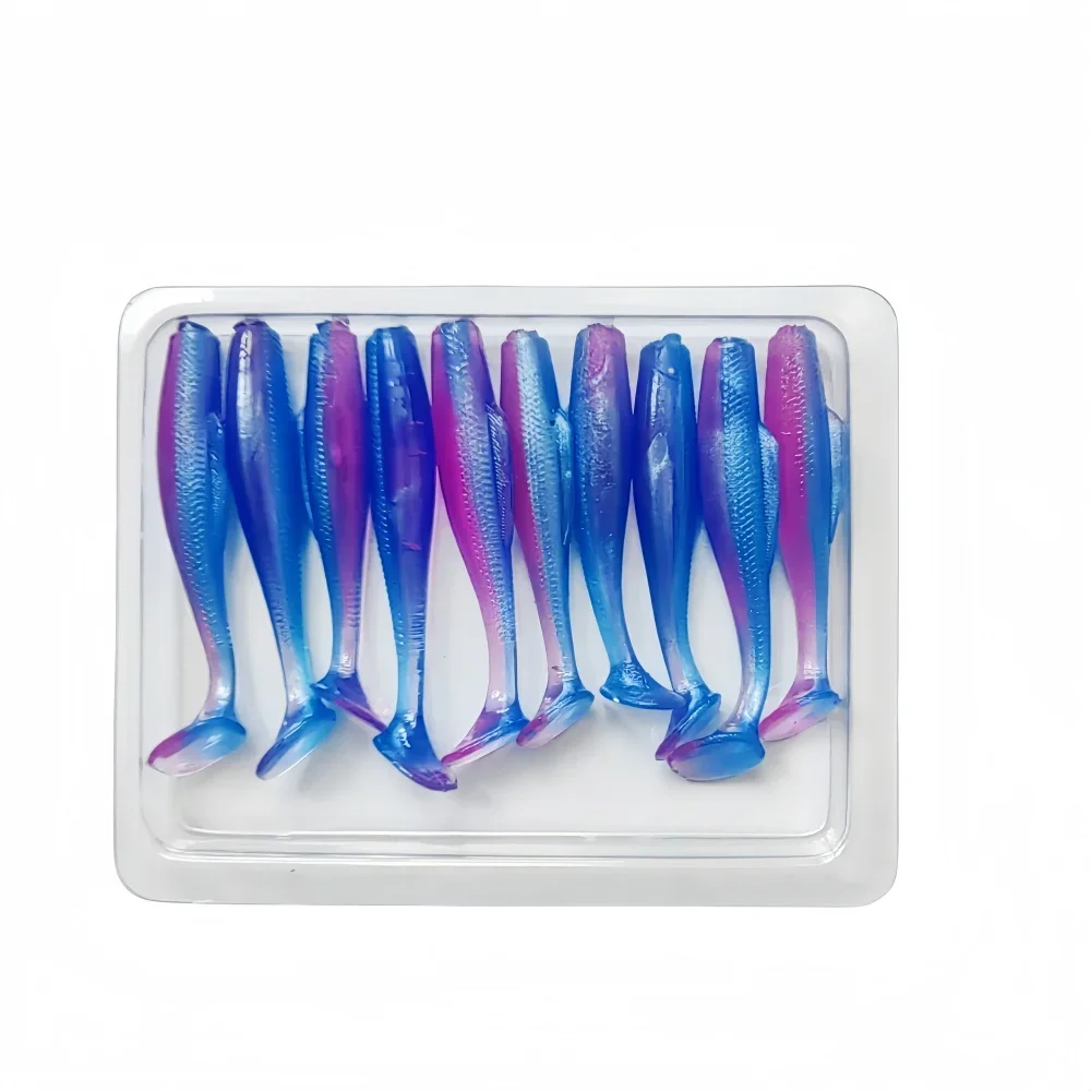 10 Uds MINI cebo blando TPR 40mm 0,5g cola de paleta suave Swimbait Señuelos de Pesca cebo de silicona Artificial Wobblers señuelos blandos - imagen 2