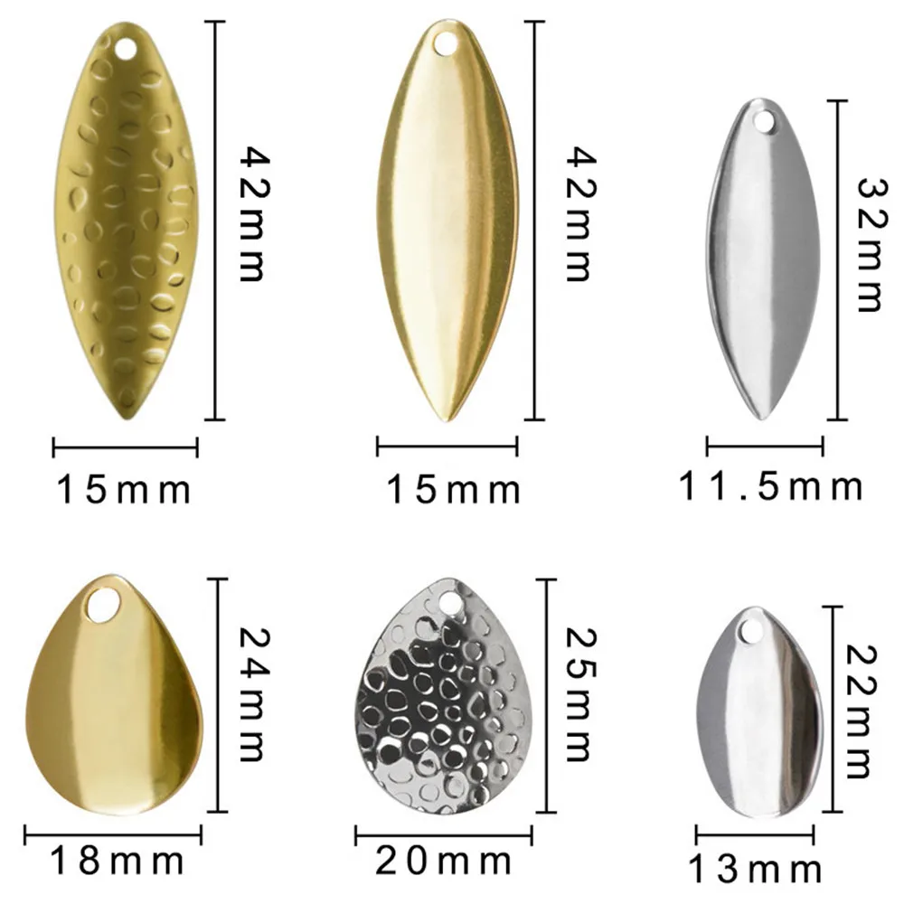 22 Uds Spinner Blade para señuelo de pesca Spinnerbaits cuchillas Colorado fabricación de aparejos Walleye salmón Spinner señuelo pesca de lubina - imagen 3
