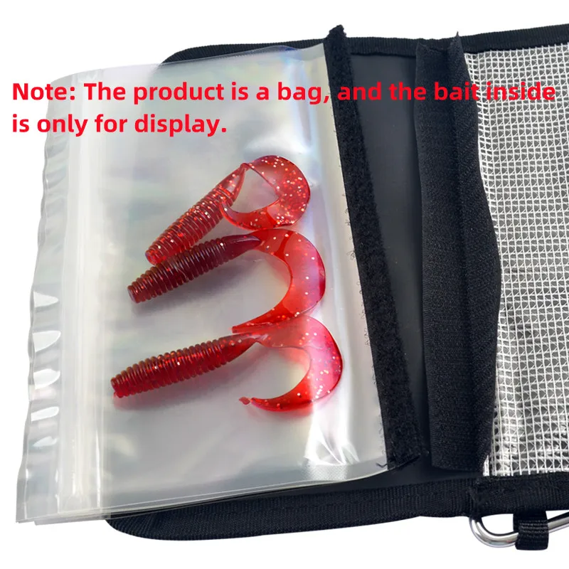 Nuevo bolso de almacenamiento de señuelos de pesca, bolsas de cebo impermeables, bolsa de aparejos de pesca con mosquetón, estuche de cebo suave portátil, aparejos de mar - imagen 4