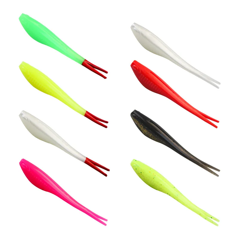 MUKUN TPR Jerk Shad cola ligeramente bifurcada flotante Artificial de silicona Swimbait señuelo de Pesca para Zander Pike perca Bass Pesca - imagen 5