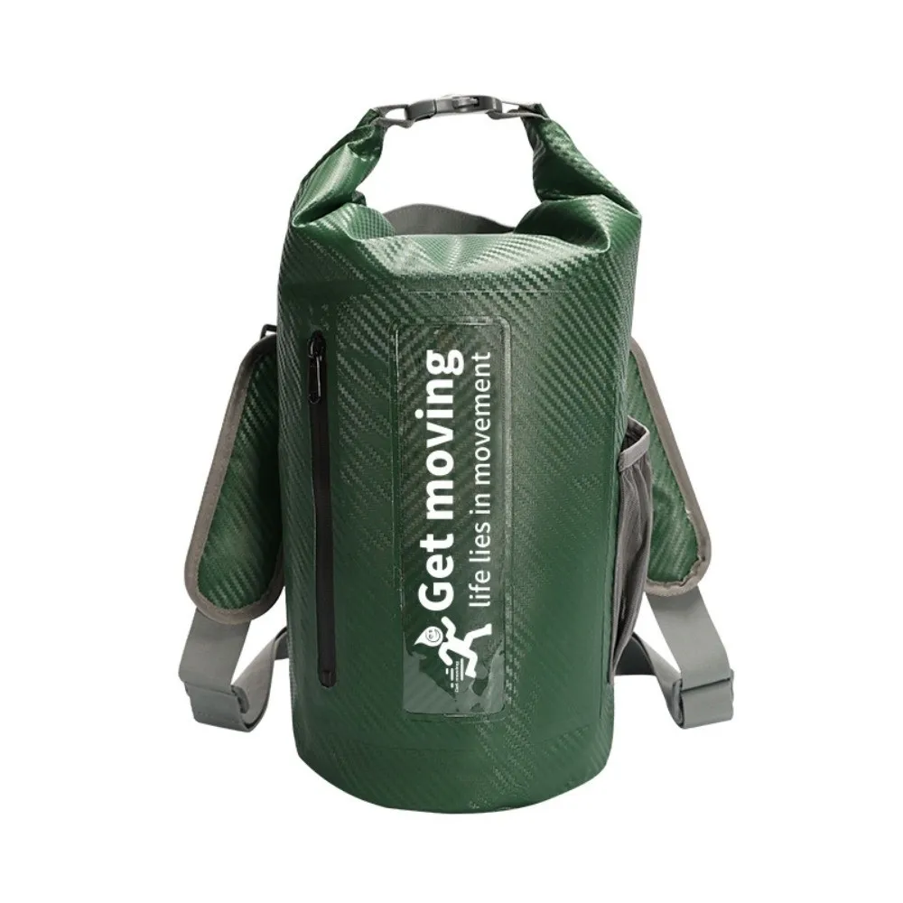 Bolsa seca impermeable de 20L con correas para los hombros, bolso tipo cubo para natación de gran capacidad, mochila de playa plegable ligera, playa de verano - imagen 3