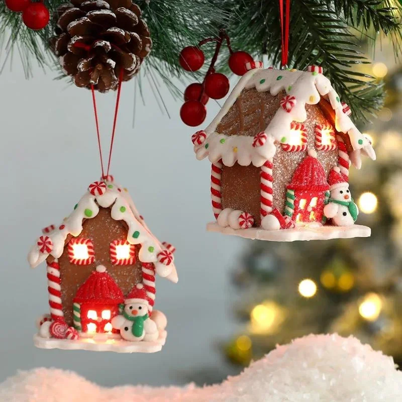 Colgante de casa pequeña de pan de jengibre de Navidad, decoración creativa para árbol de Navidad, adorno colgante, regalo de Año Nuevo, decoración del hogar 2023 - imagen 4