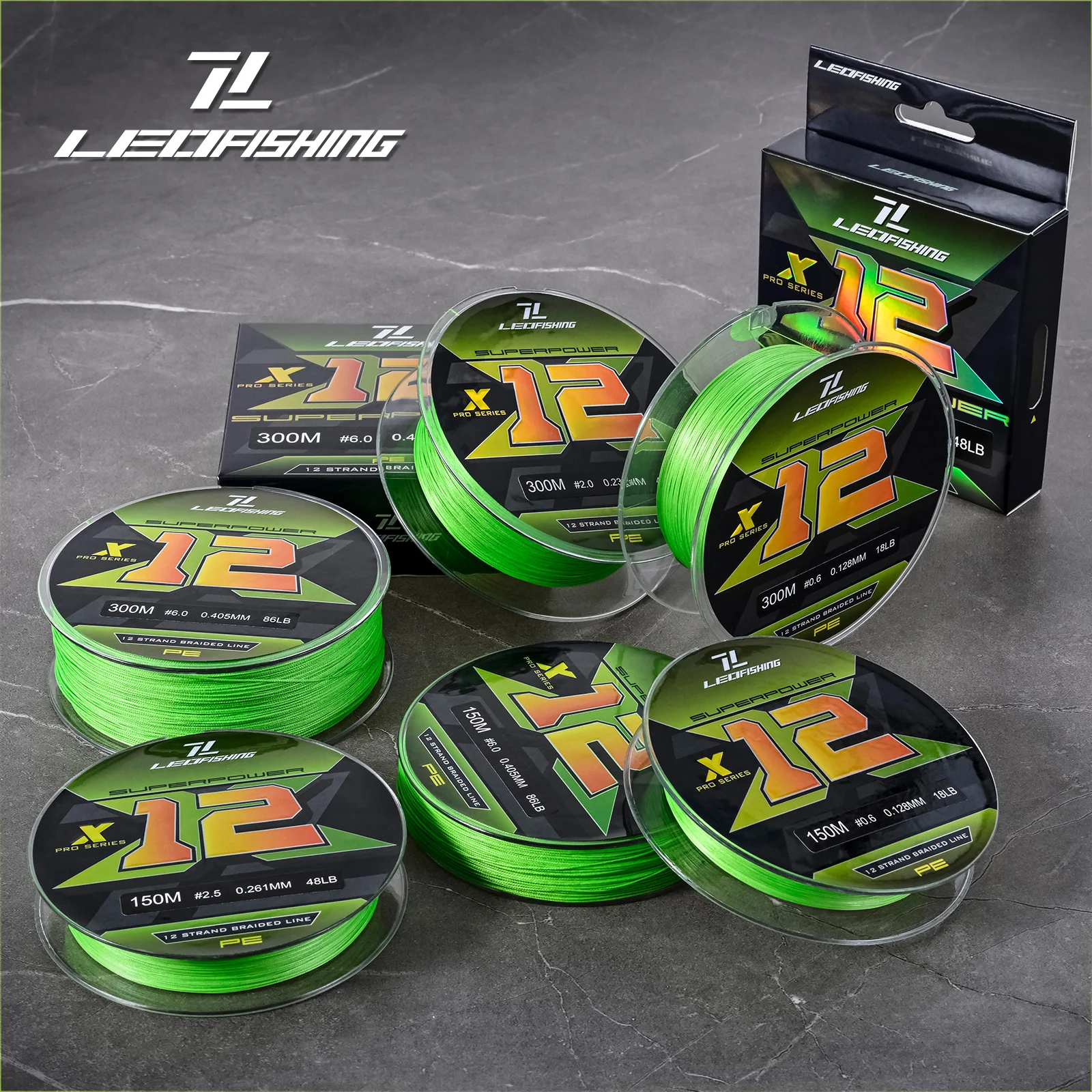 Línea de pesca trenzada X12, 150M, 300M, 12 hebras, 18LB-86LB, multifilamento suave, PE, novedad - imagen 5