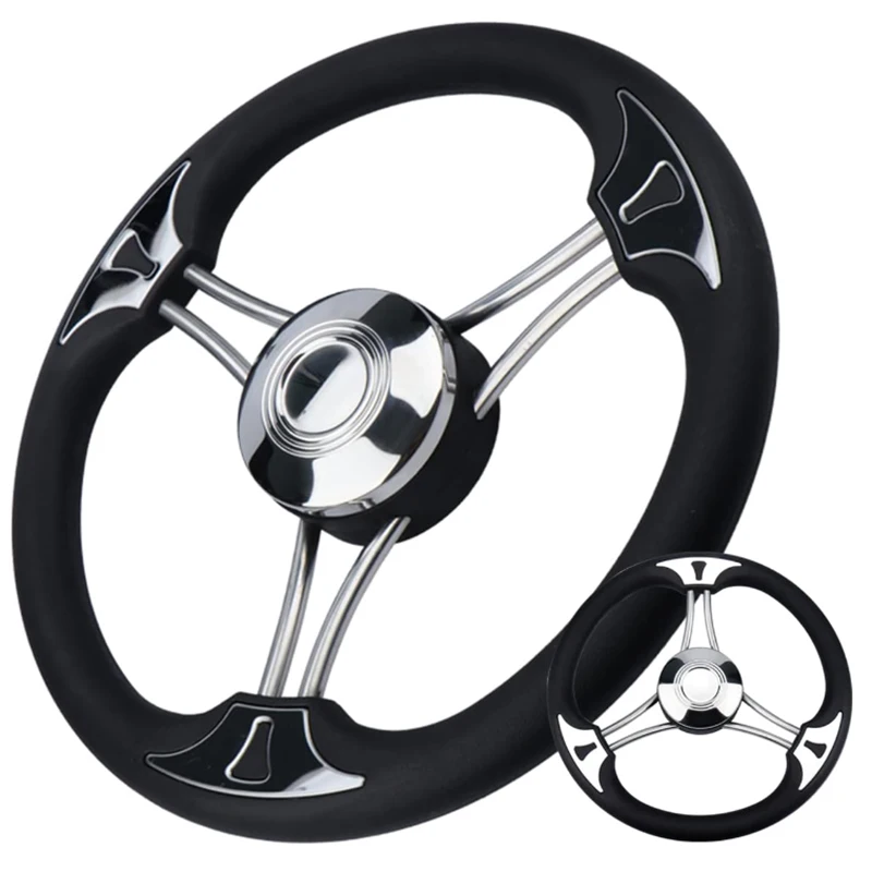 Empuñadura de espuma negra para barco – Acero inoxidable 34 cm - imagen 4