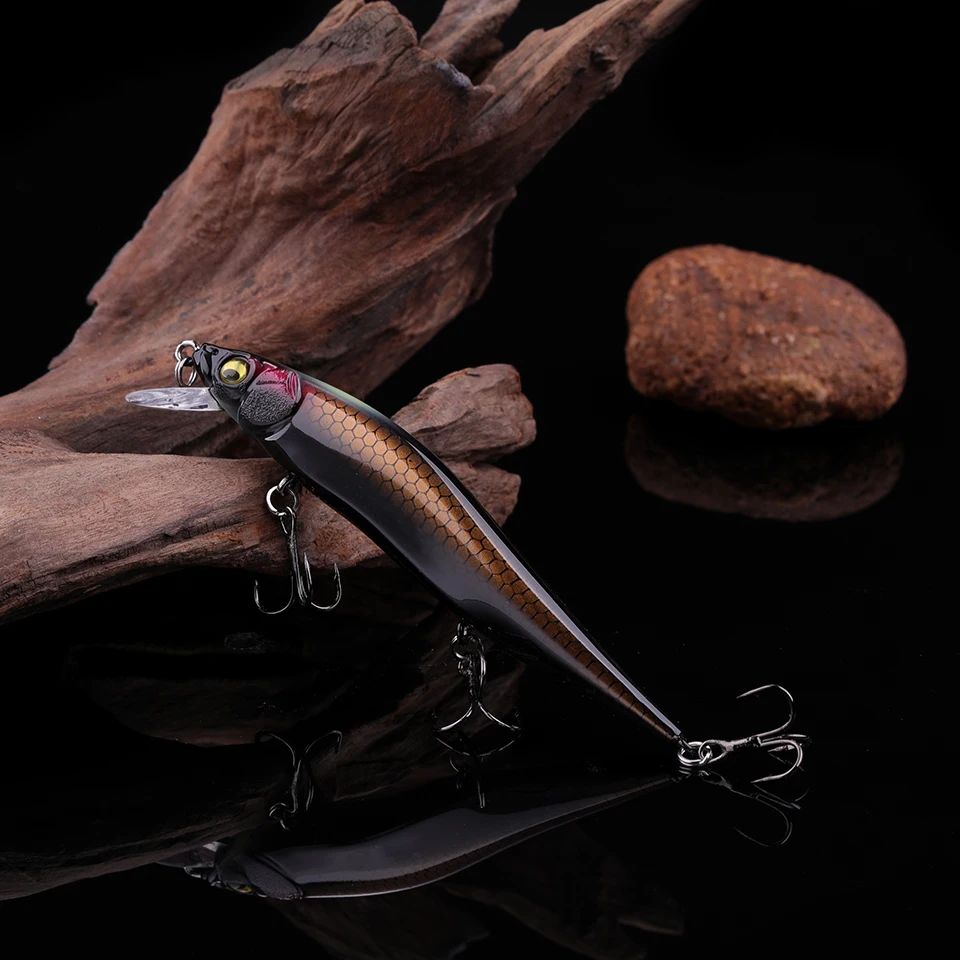 WALK FISH-señuelo de pesca con suspensión para pececillos, anzuelo duro con ojos 3D, 105mm, 8,8g, aparejos flotantes - imagen 3