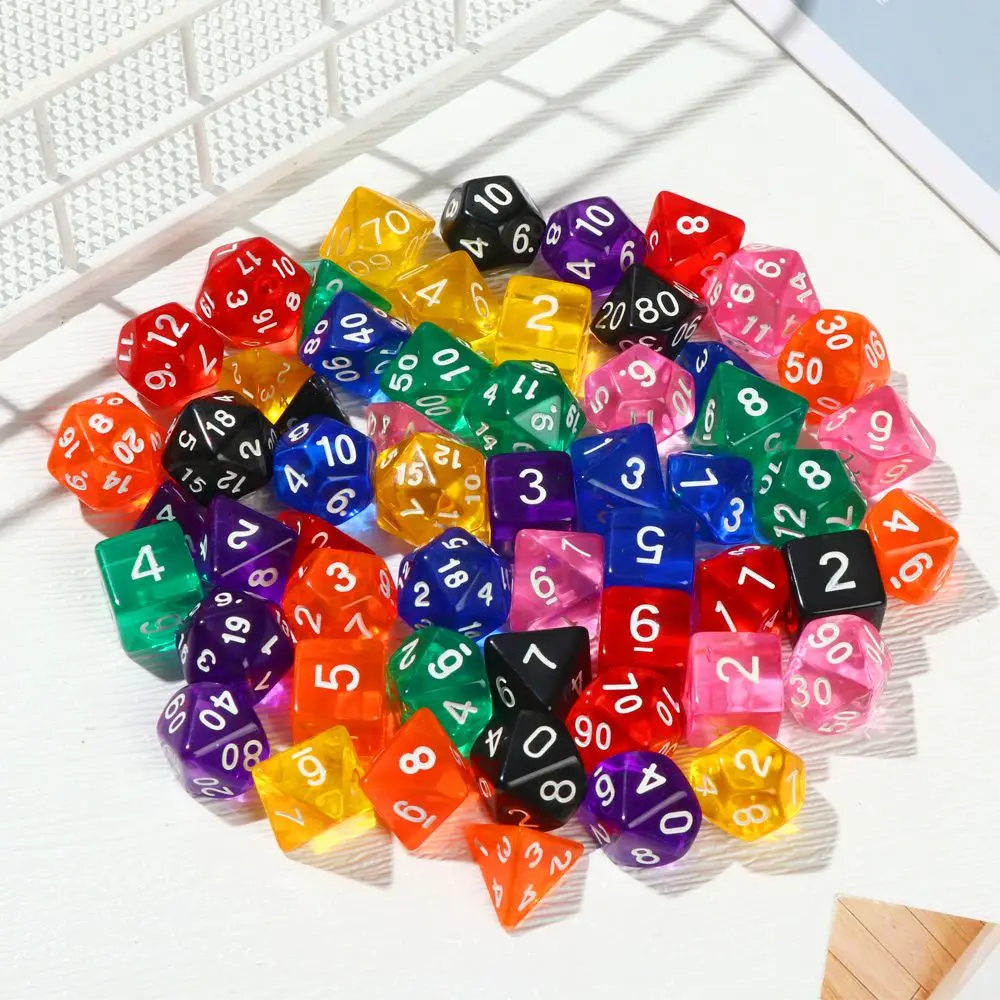 7 Uds. Para dados poliédricos TRPG DND, juego de 7 troqueles, accesorios de dados D4 D6 D8 D10 D12 D20, dados para juego de cartas de mesa, juego de matemáticas - imagen 3
