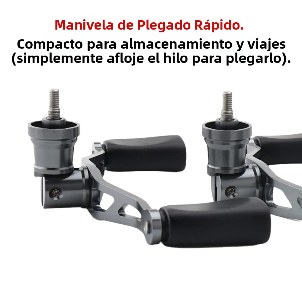 Huidiao-mango atornillable de acero inoxidable para carrete de pesca giratorio, serie 1000-4000, balancín impermeable, doble agarre de goma suave - imagen 4