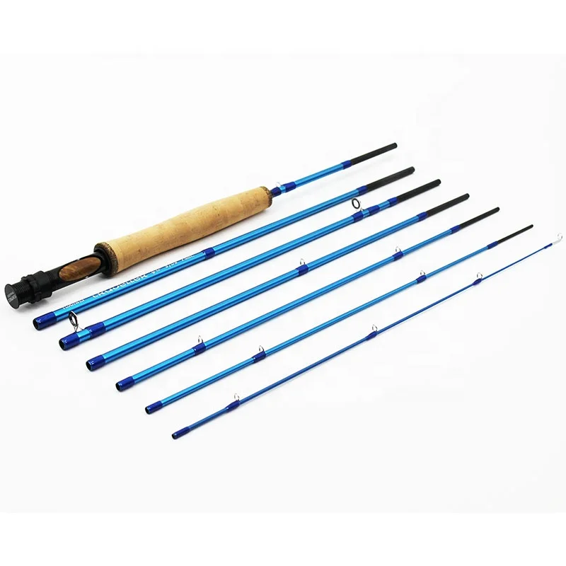 Goture-caña de pescar con mosca portátil, aparejo de pesca con tubo, de alto carbono, alta calidad, 7 Secciones, 2,7 M/9 pies - imagen 2