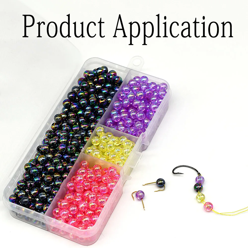 MNFT-Cuentas Unifishing para atar moscas, 200 piezas, 6MM, colores rosa, Morado, amarillo del Arcoíris - imagen 3