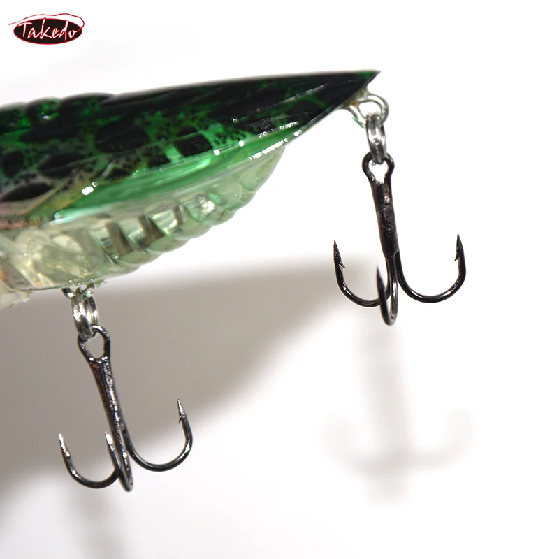 TAKEDO RL15 Topwater Wobbler cigarra cebo biónico insecto Popper señuelo de pesca con mosca cigarra ala Artificial Crankbait para Lucio - imagen 5