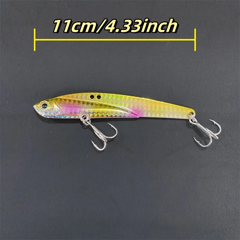 LURETV MajorCraft marca de caballos japoneses mismo Metal VIB velocidad de agua profunda hundimiento 110S Luya boca afilada lanza dorada placa de hierro 9172 - imagen 5