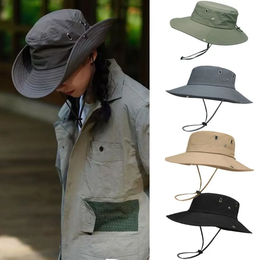 Sombrero de pesca con protección solar y cordón ajustable - imagen 2