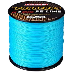 Línea de pesca súper fuerte de 300M, alambre de PE de 1,5/20LB, cable de hilo tejido que no se decolora, línea multifilamento X8 hebras, línea de pesca antienredos