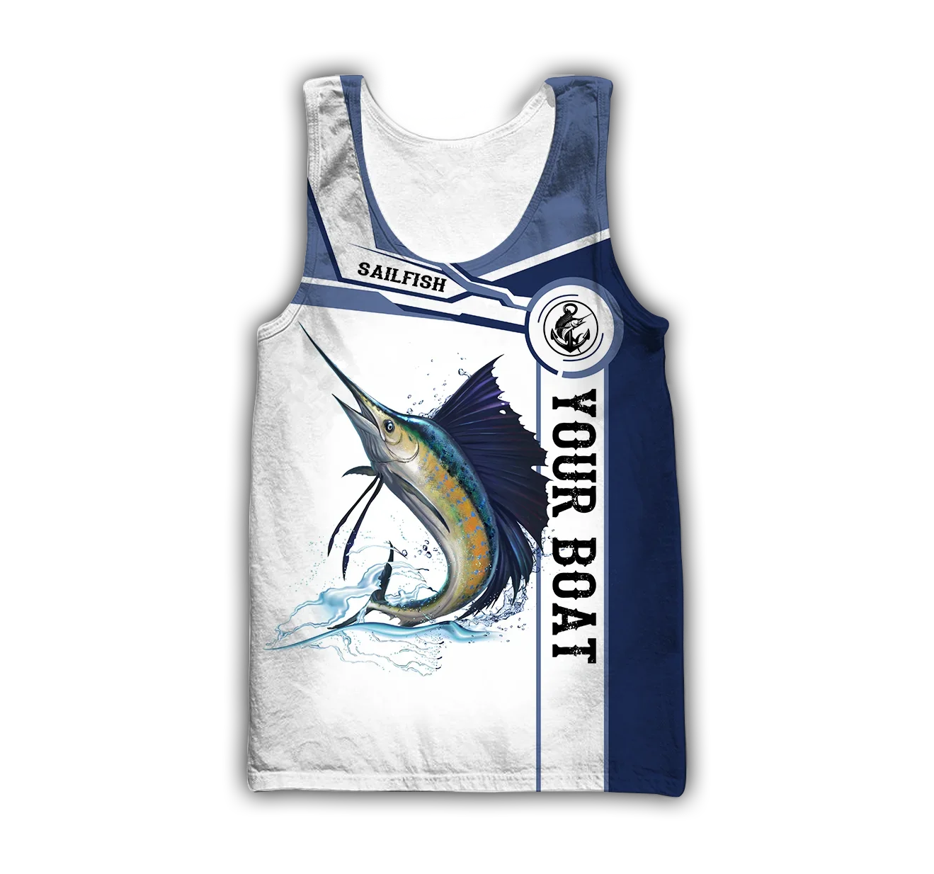 Chaleco 3D Marlin/Wahoo – Camiseta sin mangas de pesca unisex - imagen 3