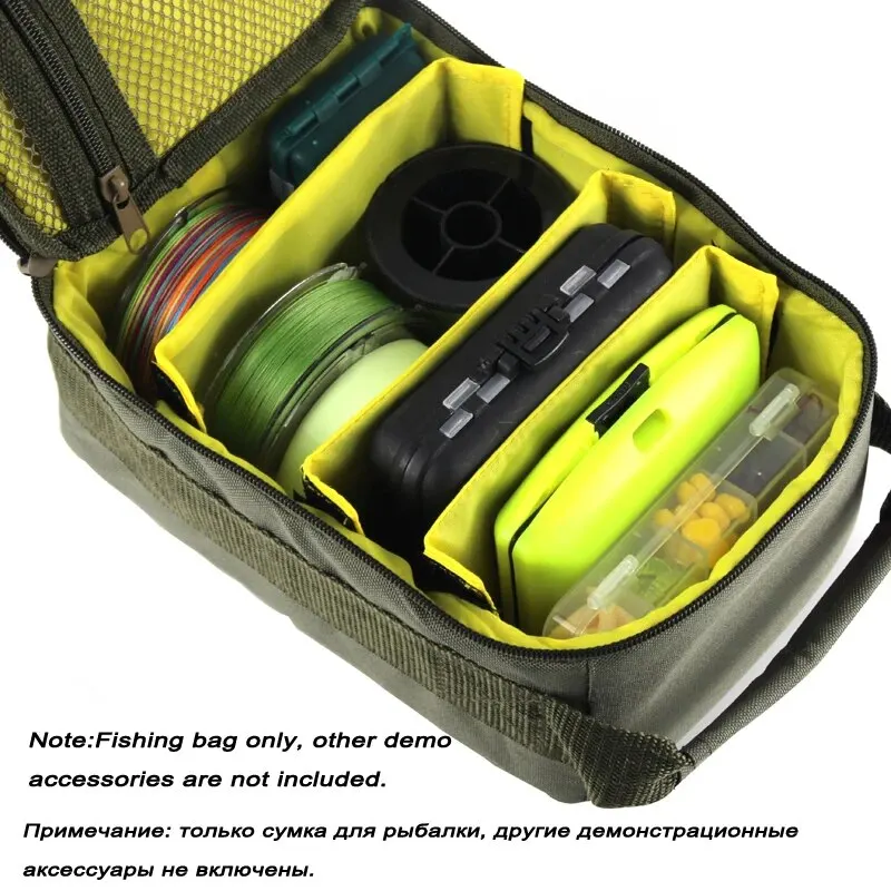 Bolsa de aparejos de pesca Oxford, carrete de pesca portátil de gran capacidad, señuelo, gancho, almacenamiento de engranajes, bolso, funda de carrete de pesca al aire libre - imagen 4